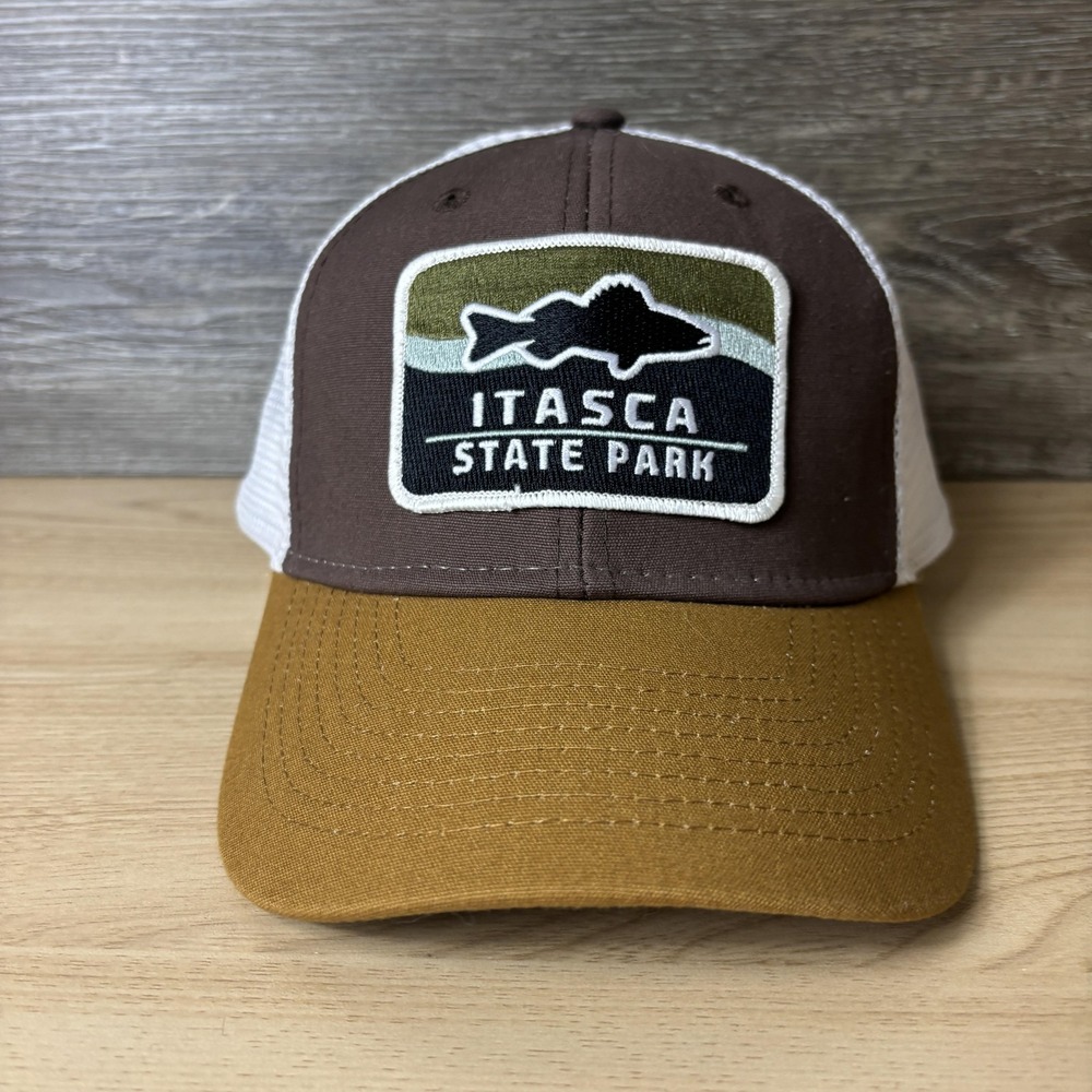 Itasca State Park Hat Cap Snap Back Brown White Trucker Mesh Patch Mens Ouray